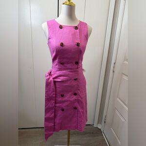 J. Crew Pink Double-Breasted Midi Dress